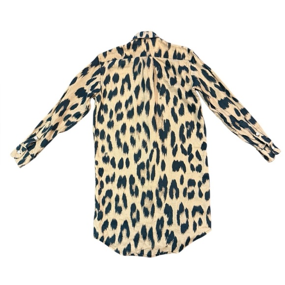 Emily Phillips Nashville TN CHEETAH LINEN GIRLFRIEND MINI DRESS Size Small - Picture 7 of 13